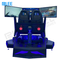 Simulateur de course VR 4D à trois écrans en métal pour 2 joueurs, chaise de jeu de course pour divertissement intérieur/extérieur avec plus de 700 jeux