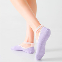 Chaussettes de yoga, de barre et de Pilates en coton de haute qualité OEM, vente chaude, chaussettes antidérapantes pour femmes, techniques de tricot pour l'automne