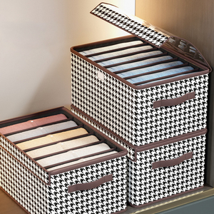 Bedroom Wardrobe Collapsible Fabric Closet Drawer <b>Storage</b> Box With Handle <b>Clothes</b> Organizer for Folded <b>Clothes</b> - Product Image 2