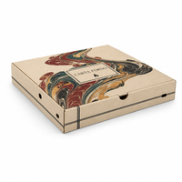 Cajas de Pizza de Cartón Kraft Impresas con Lámina Dorada UV Mate Biodegradable Personalizadas para Comida Rápida para Llevar