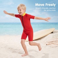 Combinaison de plongée pour enfants, combinaison de plongée en néoprène de 2mm pour garçons, maillot de bain une pièce séparé à manches courtes pour le surf et la plongée en apnée
