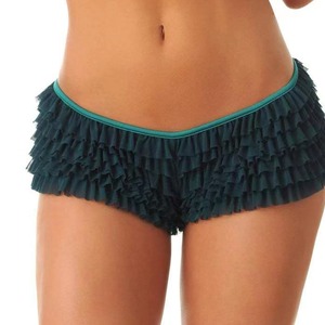 Shorts à volants Gothique Lolita pour <span class=keywords><strong>femme</strong></span>, noirs, style bloomers à volants superposés, shorts victoriens Steampunk, shorts de danse Burlesque - Product Image 4