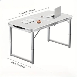 Venta al por mayor de 6 pies de altura ajustable de aluminio mesa plegable con cuatro sillas para comedor y uso en hoteles directo de fábrica - Product Image 3