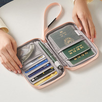 Porte-cartes minimaliste multifonction personnalisé, étui pour passeport, organiseur de documents, porte-billets, sac de rangement de voyage, étui pour cartes