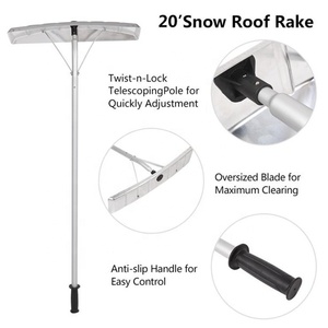 Alat Penghilang Salju Atap, Penggaruk Atap Aluminium dengan Pisau 25 "5 Bagian Tabung Dapat Disesuaikan untuk Sekop Atap Mobil Salju - Product Image 3