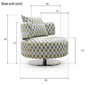 Simple Design Italian Rotating Single Leisure Sofa <b>Chair</b> <b>Balcony</b> Bedroom Armchairs Fabric Sofas Living Room Furniture Wholesale - Product Image 6