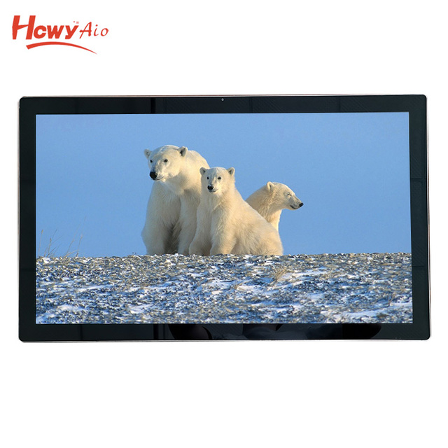 Wall Mounted 27" Capacitive Touch Screen Monitor 1080P USB LAN Port Wifi Win 10 All in One PC
