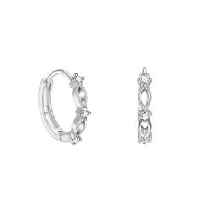 Wholesale Fashion Jewelry 925 Sterling <b>Silver</b> Geometry Hollow Zircon Rhodium Plated Gold Plated Hoop <b>Earrings</b> for Women Wedding - Product Image 1
