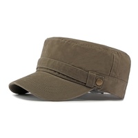 Gorra de Béisbol Plana Unisex de Algodón Lavado 100% Estilo Retro Color Sólido para Exteriores, Primavera 2026, Nueva Colección