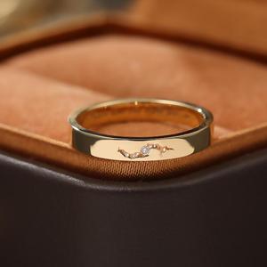 Cincin berlian unik emas putih 14K, <span class=keywords><strong>Platinum</strong></span> kreatif desain asli untuk pria dan wanita untuk pernikahan - Product Image 5