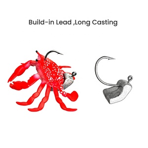 Leurres souples de crabe de 8Cm/22G/30G avec des crochets simples pour des pièges d'appât de crabe de pêche <span class=keywords><strong>en</strong></span> <span class=keywords><strong>mer</strong></span> - Product Image 4