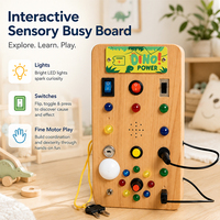 Lampe indicatrice, planche d'activités en bois, interrupteur LED USB, jouet éducatif sensoriel Montessori, entraînement de la motricité fine pour enfants