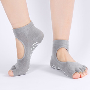 Chaussettes de yoga Chaussettes à bout <span class=keywords><strong>ouvert</strong></span> dos nu Chaussettes de yoga antidérapantes à cinq doigts - Product Image 6