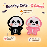 Porte-clés Peluche Bébé Fantôme Squelette Mignon Kawaii Halloween, Poupée Douce Rembourrée, Breloque de Sac, Pendentif, Cadeau, Vente en Gros