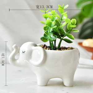 Stile nordico su misura bianco in ceramica fioriera simpatico cartone animato a forma di Multi-animale per la decorazione della casa giardino succulento <span class=keywords><strong>Cactus</strong></span> vasi di fiori - Product Image 6