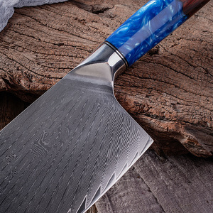 <span class=keywords><strong>Couteau</strong></span> de <span class=keywords><strong>chef</strong></span> ambidextre en acier Damas VG10, design minimaliste moderne, lame de 18 cm, manche en bois de rose stabilisé avec résine, <span class=keywords><strong>couteau</strong></span> de cuisine - Product Image 3