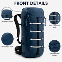 Sac à dos de randonnée et d'alpinisme 30L, étanche et organisé, avec plaque en aluminium – Approvisionnement direct usine