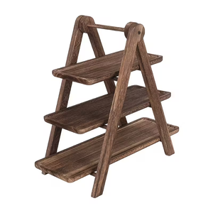 Bandeja de Servir de Madera Vintage de 3 Niveles, Bandeja Rectangular para Exhibición de Alimentos para Cocina, <span class=keywords><strong>Desayuno</strong></span> o Decoración de Fiestas - Product Image 4