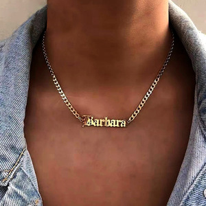 Nome personalizzato collana con lettera in oro 18 carati pendenti con targhetta in acciaio inossidabile OEM/ODM personalizzati per uomo donna - Product Image 6