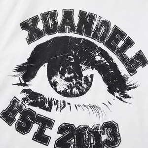 Camiseta de manga larga con estampado gráfico oversize de moda para hombre, estilo streetwear vintage con estampado de ojos, corte holgado, manga raglán, de algodón grueso. - Product Image 4