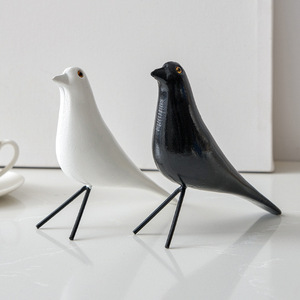 Figura de pájaro de madera moderna, 19cm de longitud, decoración realista de animales para sala de estar, hogar, tienda, exhibición - Product Image 2