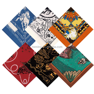 Haute qualité 100% coton <span class=keywords><strong>personnalisé</strong></span> Double face carré Bandana impression numérique dessin animé motif respirant <span class=keywords><strong>mouchoir</strong></span> à séchage rapide - Product Image 4