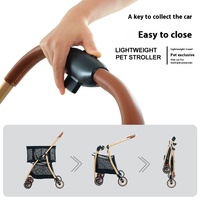 Poussette multifonctionnelle légère à quatre roues, écologique, pliable à une touche, en tissu Oxford pour chiens, chariot de courses transfrontalier