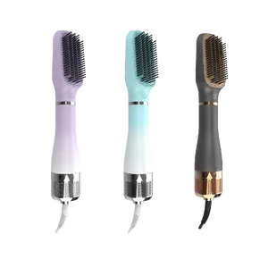 promotion hair dryer styler power cord hot air brush comb professional electric hair straightener