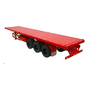 Ventes du fabricant 40 pieds 3 essieux en acier lit plat semi-remorque remorque de camion pour un transport efficace des conteneurs - Product Image 1
