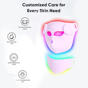 Masque de beauté 4D à lumière rouge, appareil de rajeunissement cutané sans fil à télécommande pour la maison, masque LED Photon en silicone, transfrontalier - Product Image 4