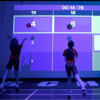 Jeux de projection sportifs multi-utilisateurs « en forme de L », mur/sol interactif pour jeux de projection, aire de jeux interactive pour enfants