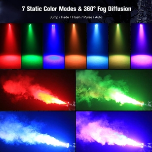 Machine à fumée professionnelle mini 500W pour effets de course hippique sur scène, idéale pour la décoration de fêtes d'Halloween, avec 18 LED colorées et télécommande - Product Image 5