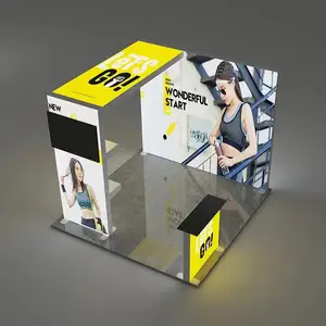 Trade Show Booth Displaying Tension Fabric Background Seg Pop-up LED Backlit Advertising Light BoxThermal Sublimation Print