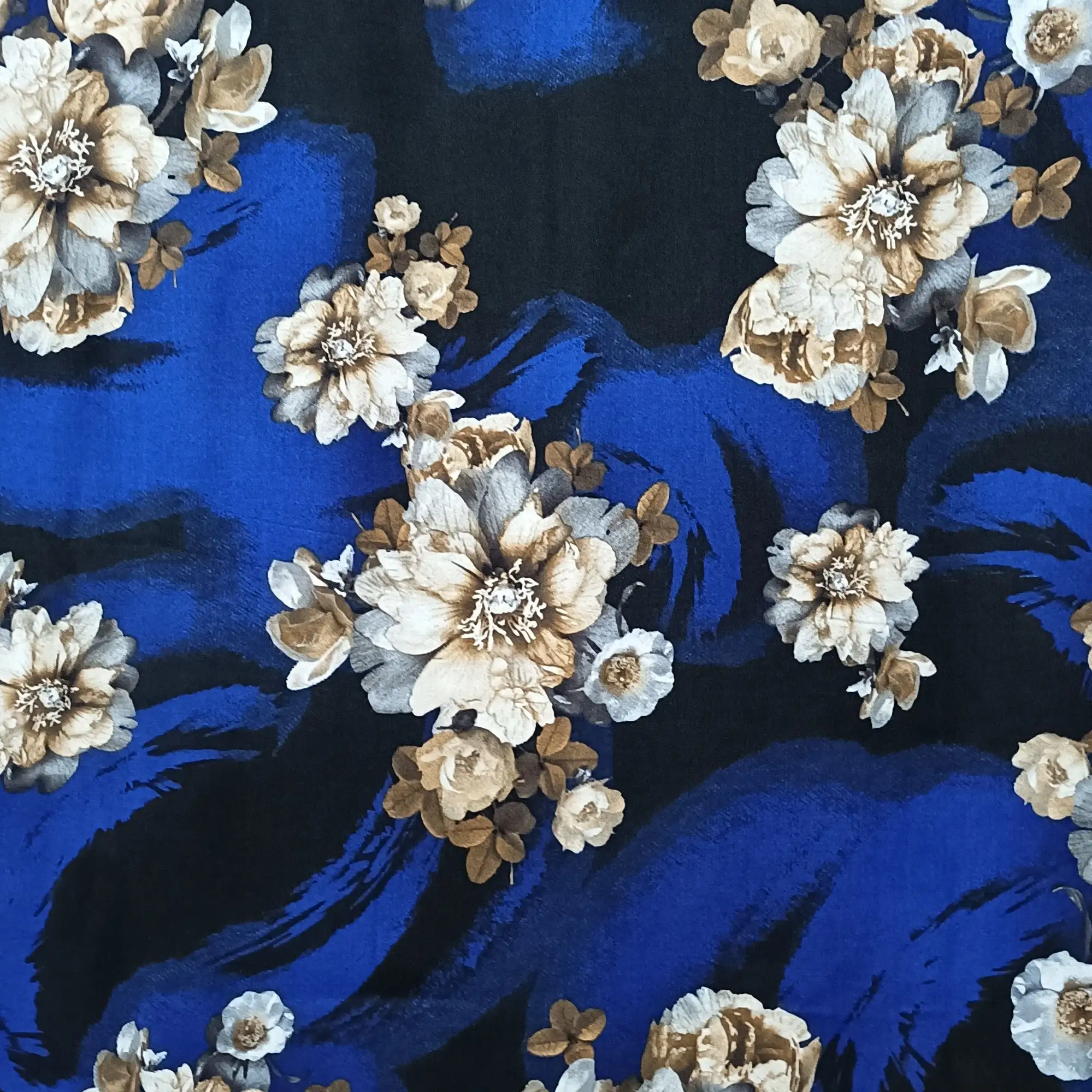 Desain baru pola abstrak Satin katun dicetak kain untuk Abaya. Syal. Gaun