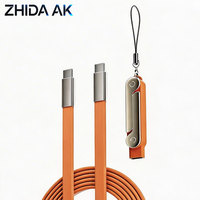 Câble de charge rapide 2 en 1 240W avec support pliable, chargeur PD haute vitesse pour téléphone, tablette, ordinateur portable, support de téléphone, charge