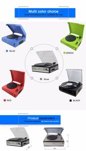 Виниловый проигрыватель для пластинок LP с Bluetooth, граммофон, фонограф, настраиваемый проигрыватель со встроенными динамиками и функцией записи - Product Image 2