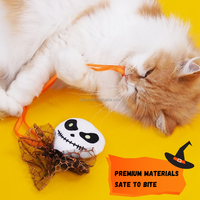 Juguetes Interactivos para Gatos de Halloween, Juguete de Peluche con Hierba Gatera y Plumas