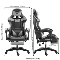 Chaise de jeu personnalisable avec logo fournisseur, accoudoirs réglables, mousse haute densité, repose-pieds en cuir PU, vérin à gaz, dossier haut pour gamer