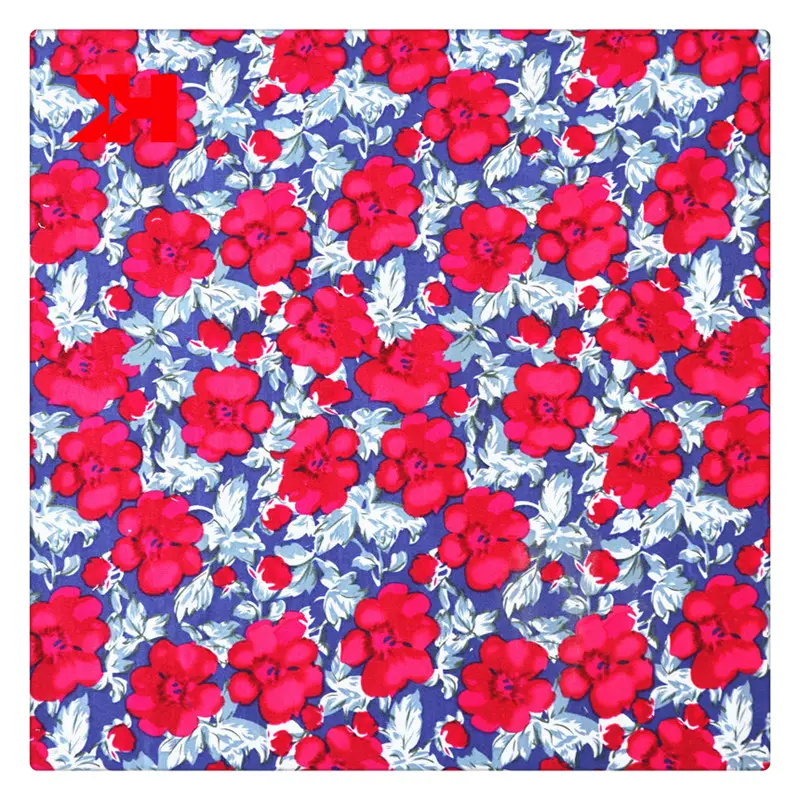 Flower design japanese printed cotton poplin fabric for garments