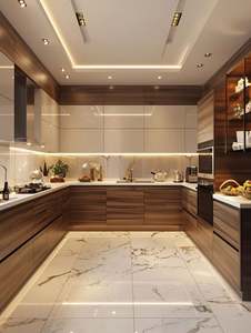 Muebles de Cocina Completos de Alta Gama, Diseño de Renderizado Gratuito, Acabado Brillante, Forma de L, Madera Contrachapada Lacada, Muebles de Cocina de Lujo - Product Image 6