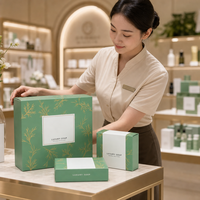 Savon Vert Personnalisé avec Impression Dorée, Cosmétiques et Soins de la Peau à Marque Privée, Grand Pain de Savon Naturel Premium, Emballage Cadeau, MOQ 500 pièces