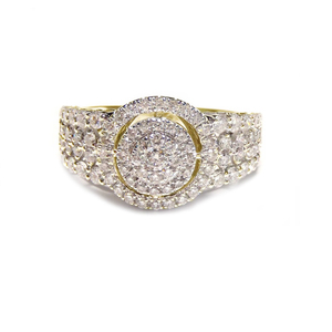 China Factory Price Dainty Lovely Fast Shipping 18k White SI Diamond Classic Wedding Fine Jewelries Cluster Rings Donna Gift - Product Image 3