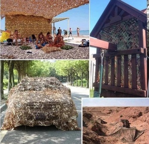 Hai lớp Quân Đội Săn Bắn xe Bìa Kem chống nắng lưới gia cố cạnh OEM-Sa Mạc Camo Net - Product Image 4