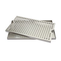 Plateau de récupération de bière à montage en surface sans drain, 12" x 7", 16" x 7", 20" x 7", en acier inoxydable, accessoires de bar rectangulaires, 10 pièces