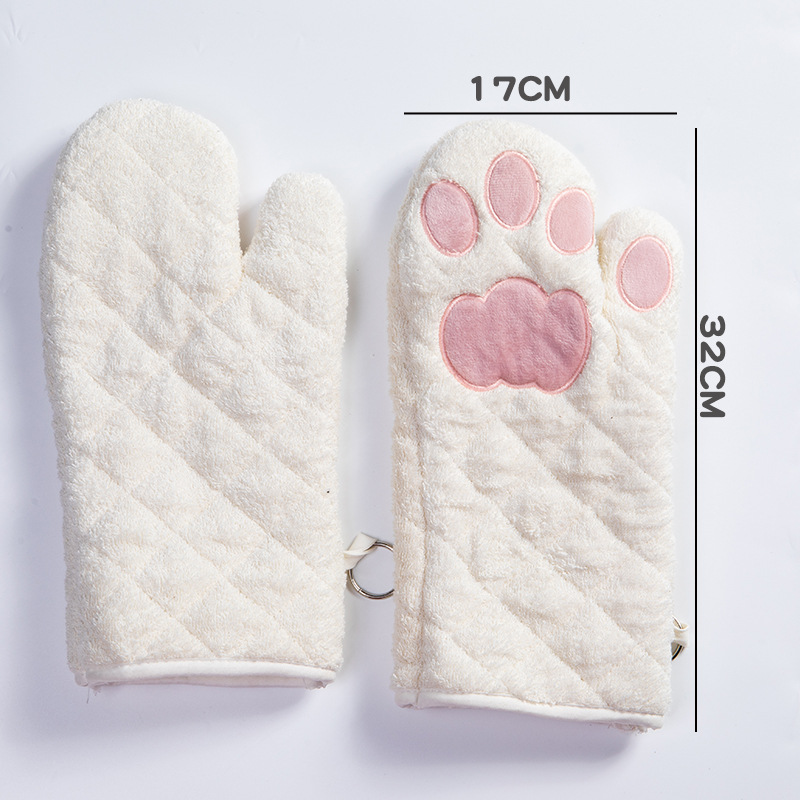 Хлопковое полотенце, ткань для выпечки, термостойкие Прихватки для микроволновой печи, изоляционные противоскользящие Прихватки с кошачьими крапанами для духовки с животными