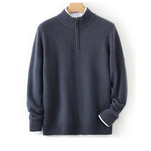 Suéter de Cachemira y Lana para Hombre OEM, Cuello con Cierre, Alta Calidad, Invierno, Tejido, Personalizable con Logotipo - Product Image 4