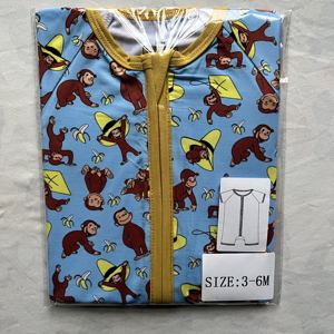 أنماط صيفية، شحن سريع، صندوق مفاجآت بيجامات من الخيزران، أنماط عشوائية، رومبر، صندوق مفاجآت، صندوق أعمى للأطفال من الخيزران بسحاب - Product Image 5