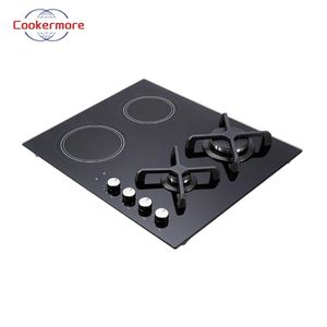 Table de cuisson combinée <span class=keywords><strong>60</strong></span> <span class=keywords><strong>cm</strong></span> [4 zones] en acier inoxydable à gaz naturel avec allumage électronique - Product Image 3