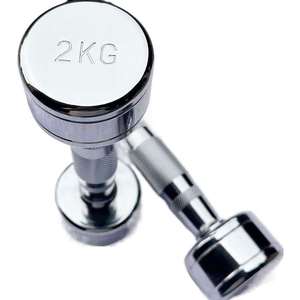 Haltères en acier électroplaqué <span class=keywords><strong>JLW</strong></span>, usage commercial, unisexe, couleur argent, gamme de poids de 1 kg à 10 kg, entraînement du corps entier, tailles personnalisées, OEM - Product Image 2