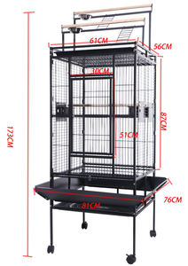 YOELLEN venta al por mayor de lujo grande de acero negro de hierro aviario canario periquito cacatúa <span class=keywords><strong>mascota</strong></span> loro soporte jaula de pájaro grande para la venta - Product Image 4